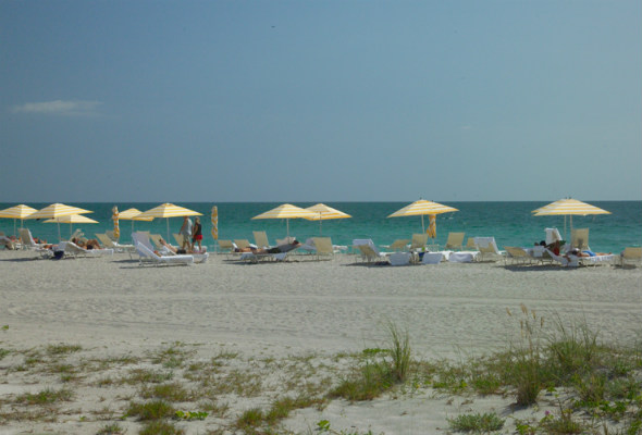 Private Beach area with chair service